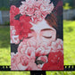 Custom paint by numbers canvas from your photo – floral portrait artwork on easel